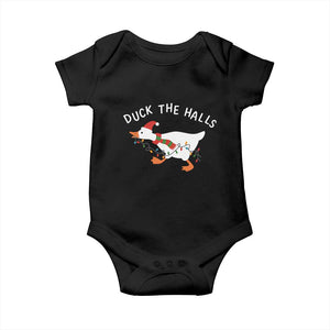 Funny Christmas Silly Goose Baby Onesie Funny Duck the Halls TS10 Black Print Your Wear