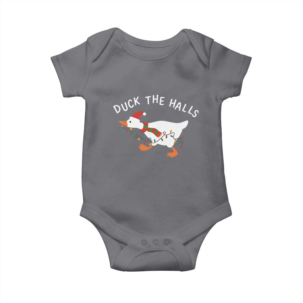 Funny Christmas Silly Goose Baby Onesie Funny Duck the Halls TS10 Charcoal Print Your Wear