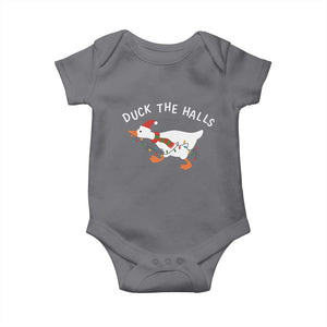 Funny Christmas Silly Goose Baby Onesie Funny Duck the Halls TS10 Charcoal Print Your Wear