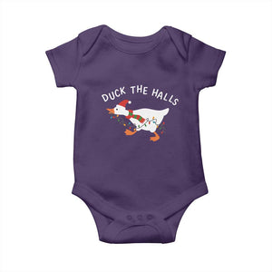 Funny Christmas Silly Goose Baby Onesie Funny Duck the Halls TS10 Purple Print Your Wear