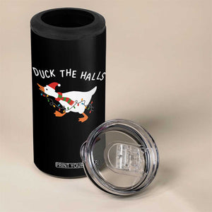 Funny Christmas Silly Goose 4 in 1 Can Cooler Tumbler Funny Duck the Halls TS10 Print Your Wear