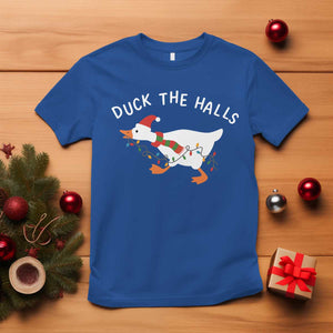 Funny Christmas Silly Goose T Shirt Funny Duck the Halls TS10 Royal Blue Print Your Wear