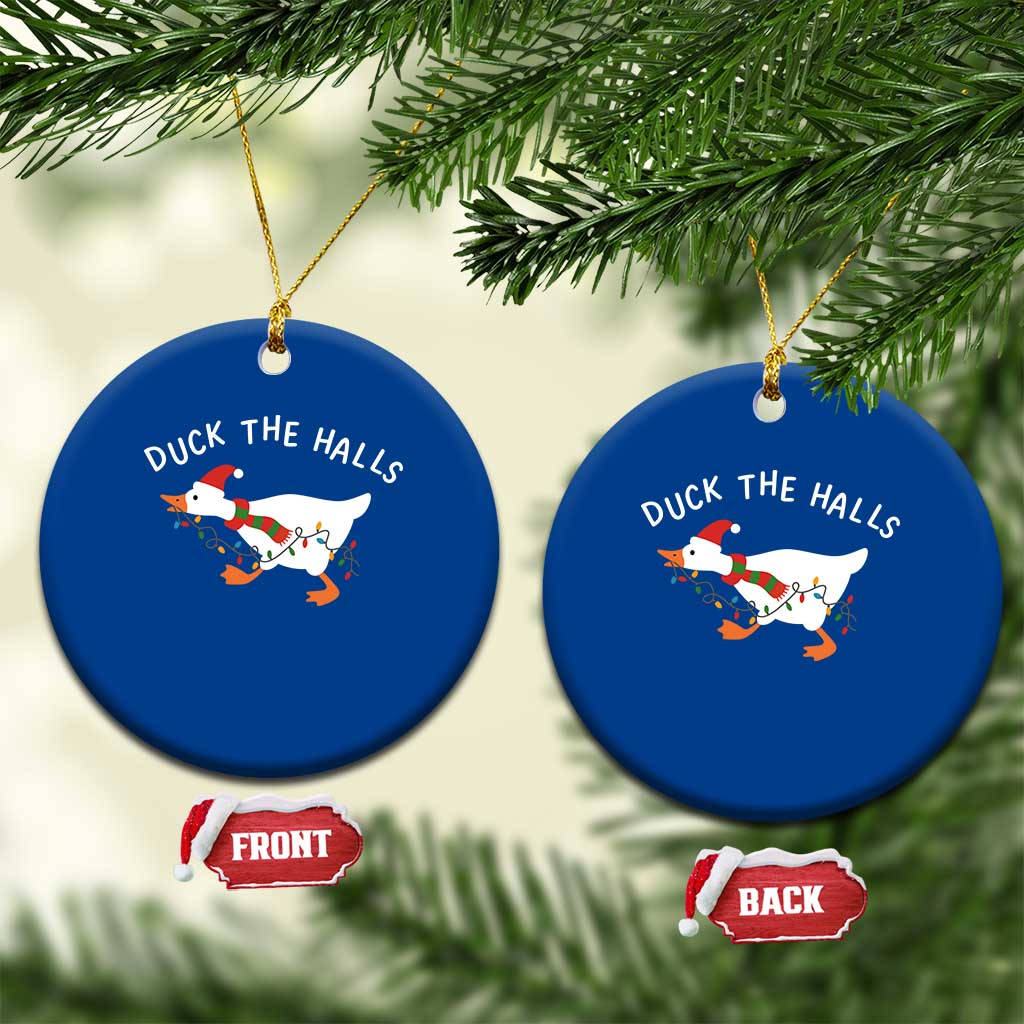 Funny Christmas Silly Goose Ceramic Ornament Funny Duck the Halls TS10 1pc Blue Print Your Wear
