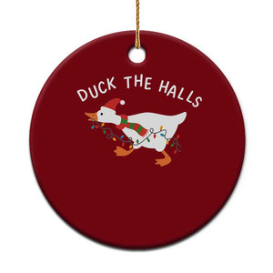 Funny Christmas Silly Goose Ceramic Ornament Funny Duck the Halls TS10 1pc Red Print Your Wear