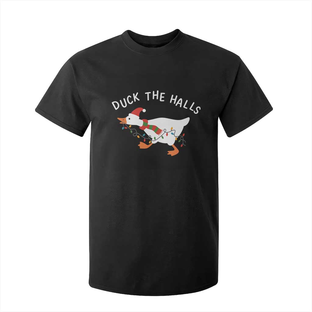 Funny Christmas Silly Goose T Shirt For Kid Funny Duck the Halls TS10 Black Print Your Wear