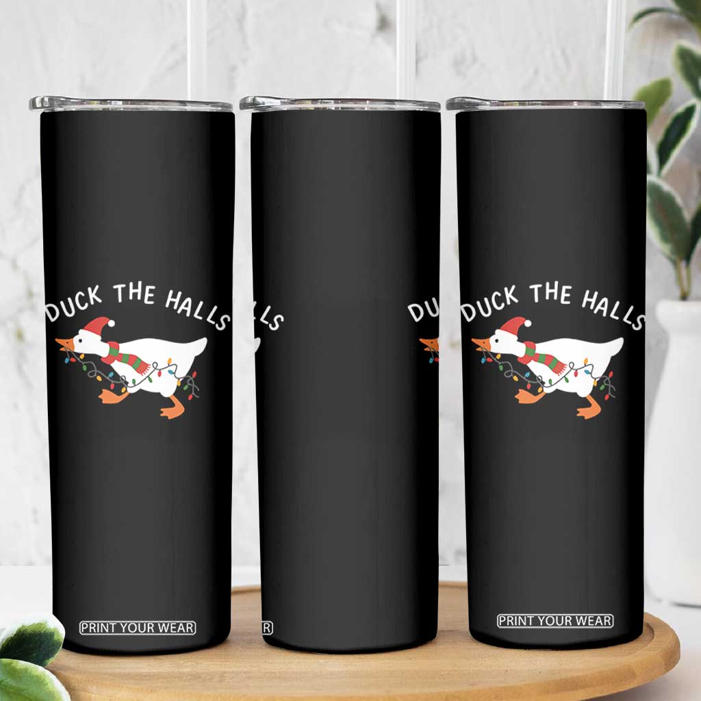Funny Christmas Silly Goose Skinny Tumbler Funny Duck the Halls TS10 Print Your Wear