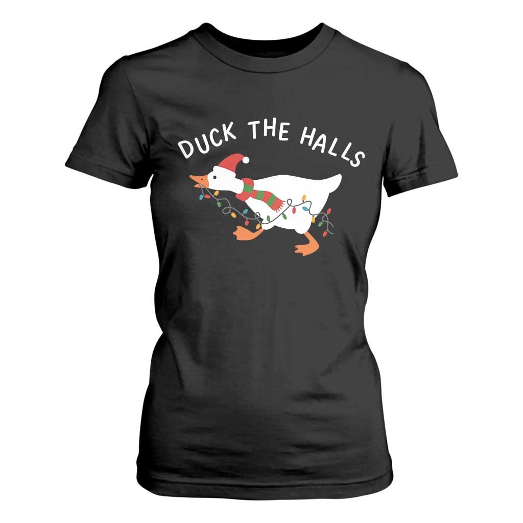 Funny Christmas Silly Goose T Shirt For Women Funny Duck the Halls TS10 Black Print Your Wear