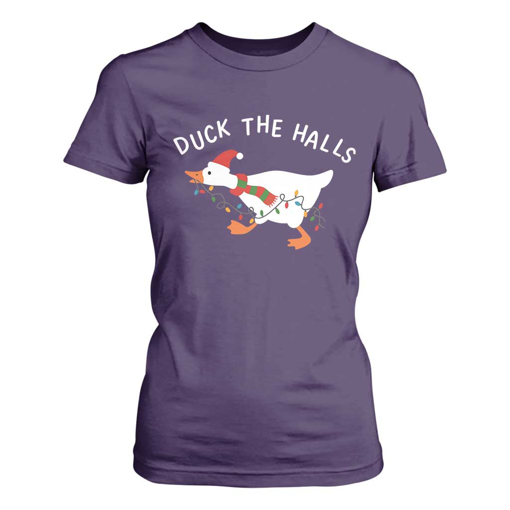 Funny Christmas Silly Goose T Shirt For Women Funny Duck the Halls TS10 Purple Print Your Wear
