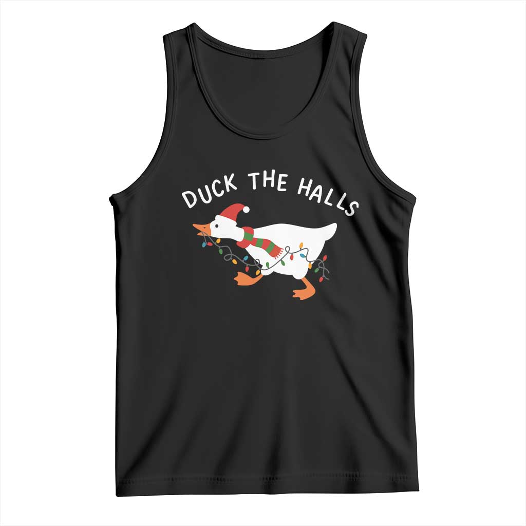 Funny Christmas Silly Goose Tank Top Funny Duck the Halls TS10 Black Print Your Wear