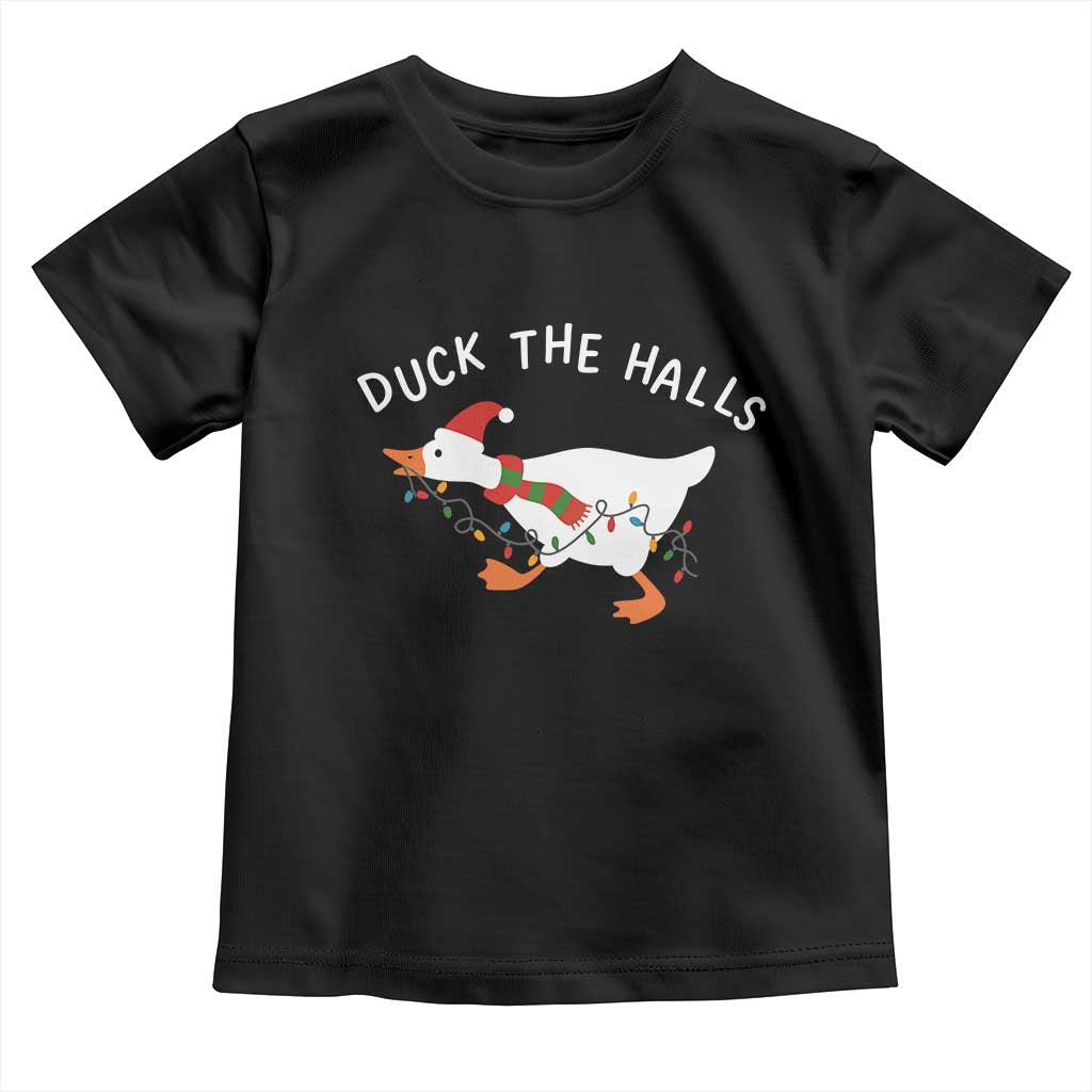 Funny Christmas Silly Goose Toddler T Shirt Funny Duck the Halls TS10 Black Print Your Wear