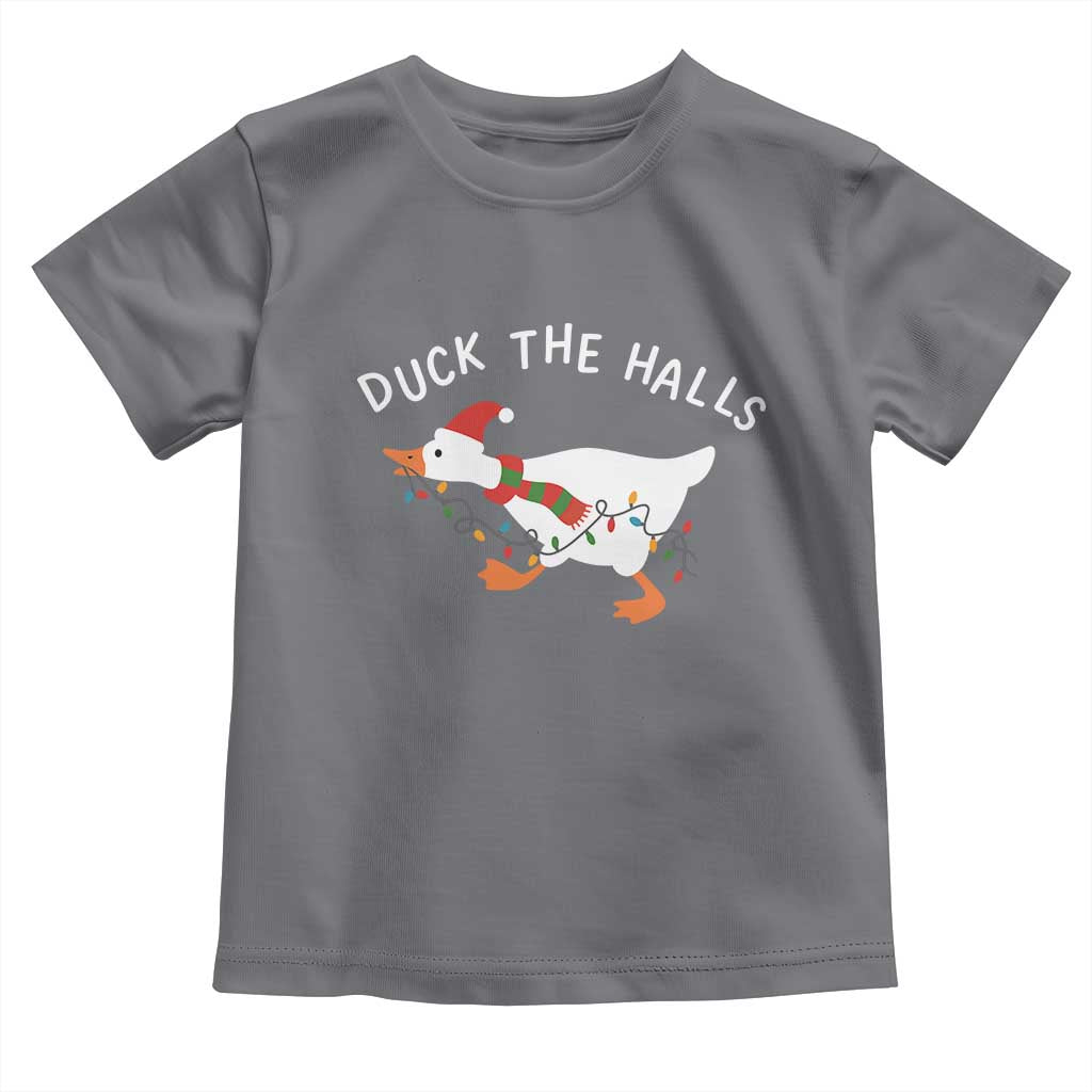 Funny Christmas Silly Goose Toddler T Shirt Funny Duck the Halls TS10 Charcoal Print Your Wear