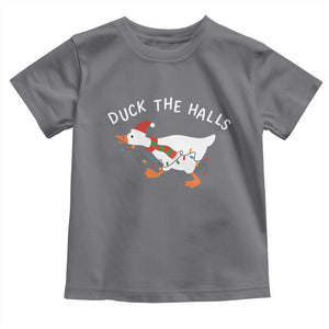 Funny Christmas Silly Goose Toddler T Shirt Funny Duck the Halls TS10 Charcoal Print Your Wear