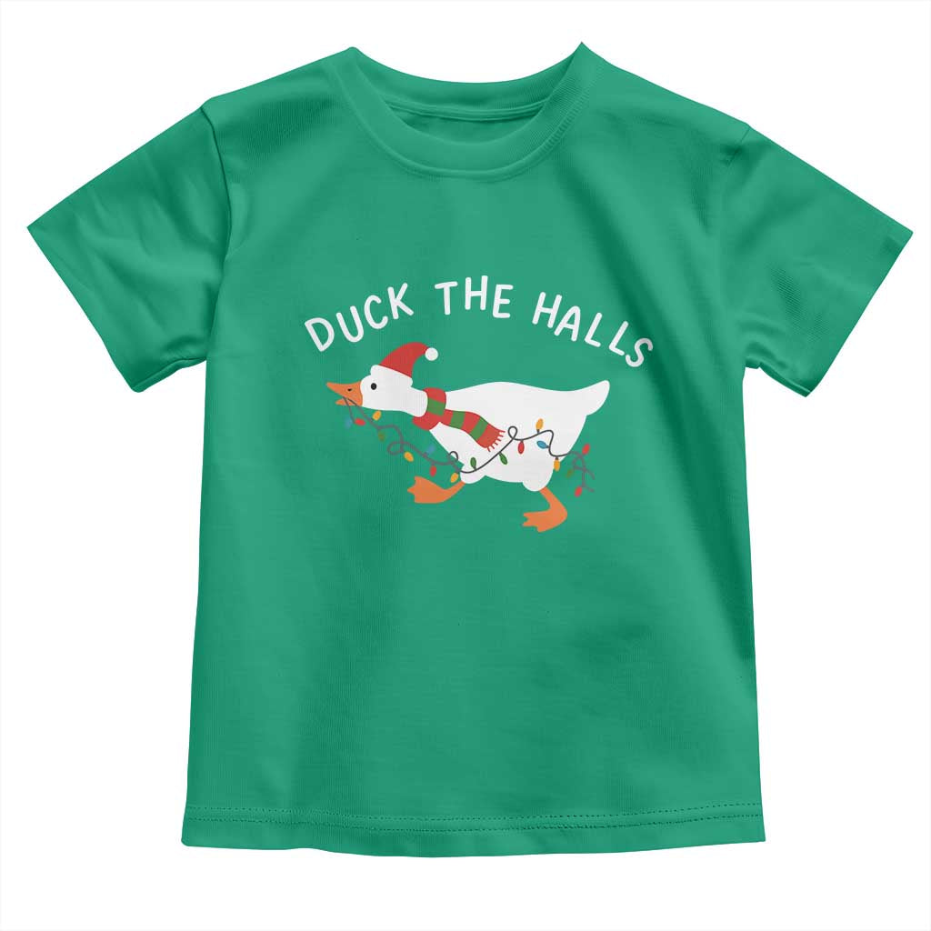 Funny Christmas Silly Goose Toddler T Shirt Funny Duck the Halls TS10 Irish Green Print Your Wear