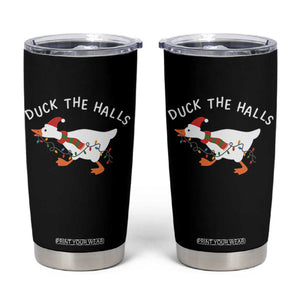 Funny Christmas Silly Goose Tumbler Cup Funny Duck the Halls TS10 Black Print Your Wear