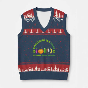 Funny Embarrassing V-Neck Knit Sweater Vest Naughty Inappropriate Gifts Dirty Adult Humor TS10 Navy Red Print Your Wear