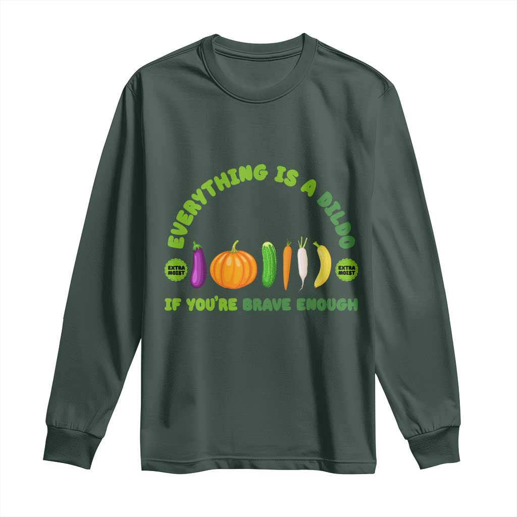 Funny Embarrassing Long Sleeve Shirt Naughty Inappropriate Gifts Dirty Adult Humor TS10 Dark Forest Green Print Your Wear