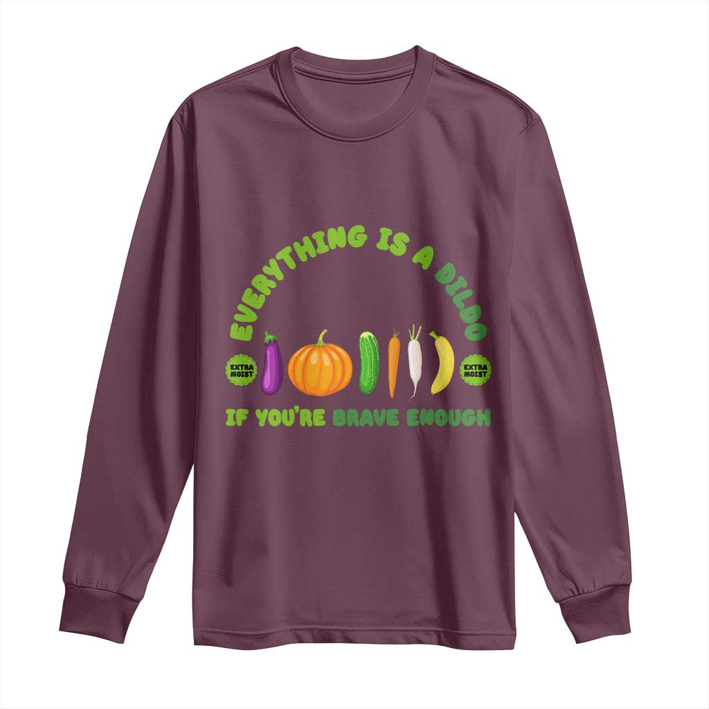 Funny Embarrassing Long Sleeve Shirt Naughty Inappropriate Gifts Dirty Adult Humor TS10 Maroon Print Your Wear