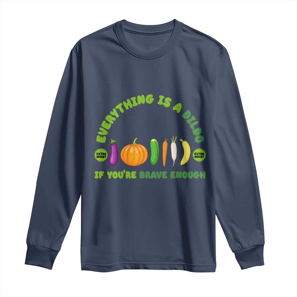 Funny Embarrassing Long Sleeve Shirt Naughty Inappropriate Gifts Dirty Adult Humor TS10 Navy Print Your Wear
