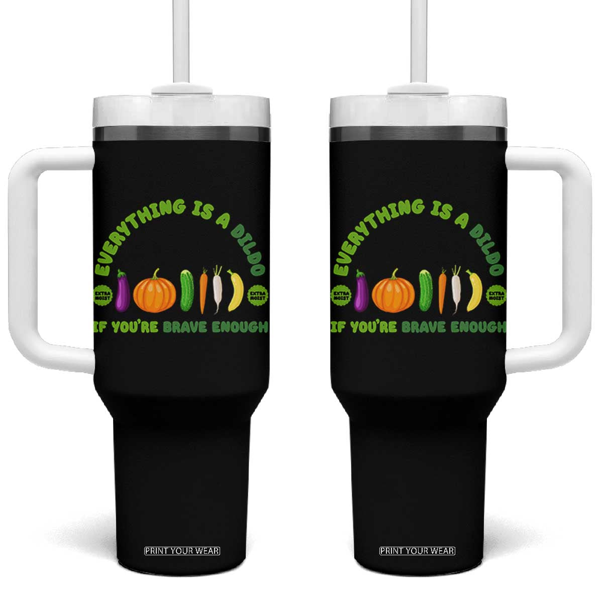 Funny Embarrassing Tumbler With Handle Naughty Inappropriate Gifts Dirty Adult Humor TS10 One Size: 40 oz Black Print Your Wear