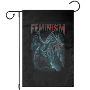 Feminism Dragon Garden Flag Retro Vintage Gothic Fantasy Castle Feminist Empowerment TS10 Black Print Your Wear