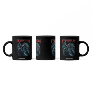 Feminism Dragon Coffee Mug Retro Vintage Gothic Fantasy Castle Feminist Empowerment TS10 Print Your Wear