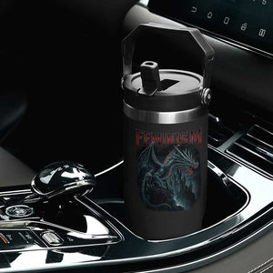Feminism Dragon Flip Straw Tumbler Retro Vintage Gothic Fantasy Castle Feminist Empowerment TS10 Print Your Wear