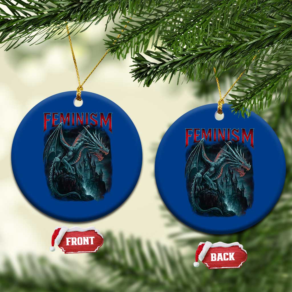 Feminism Dragon Ceramic Ornament Retro Vintage Gothic Fantasy Castle Feminist Empowerment TS10 1pc Blue Print Your Wear