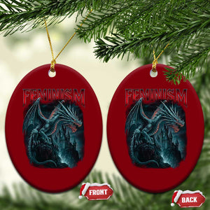 Feminism Dragon Ceramic Ornament Retro Vintage Gothic Fantasy Castle Feminist Empowerment TS10 Print Your Wear