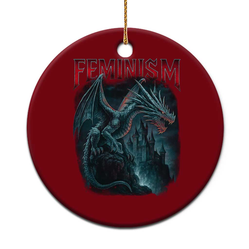 Feminism Dragon Ceramic Ornament Retro Vintage Gothic Fantasy Castle Feminist Empowerment TS10 1pc Red Print Your Wear