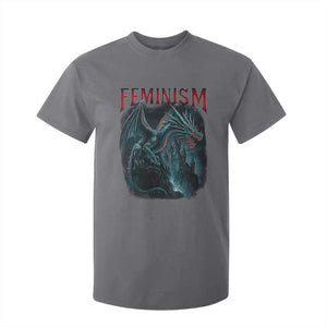 Feminism Dragon T Shirt For Kid Retro Vintage Gothic Fantasy Castle Feminist Empowerment TS10 Charcoal Print Your Wear