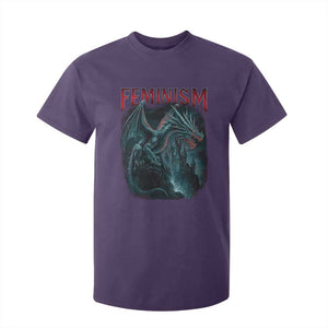 Feminism Dragon T Shirt For Kid Retro Vintage Gothic Fantasy Castle Feminist Empowerment TS10 Purple Print Your Wear