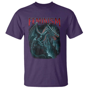 Feminism Dragon T Shirt Retro Vintage Gothic Fantasy Castle Feminist Empowerment TS10 Purple Print Your Wear