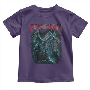Feminism Dragon Toddler T Shirt Retro Vintage Gothic Fantasy Castle Feminist Empowerment TS10 Purple Print Your Wear
