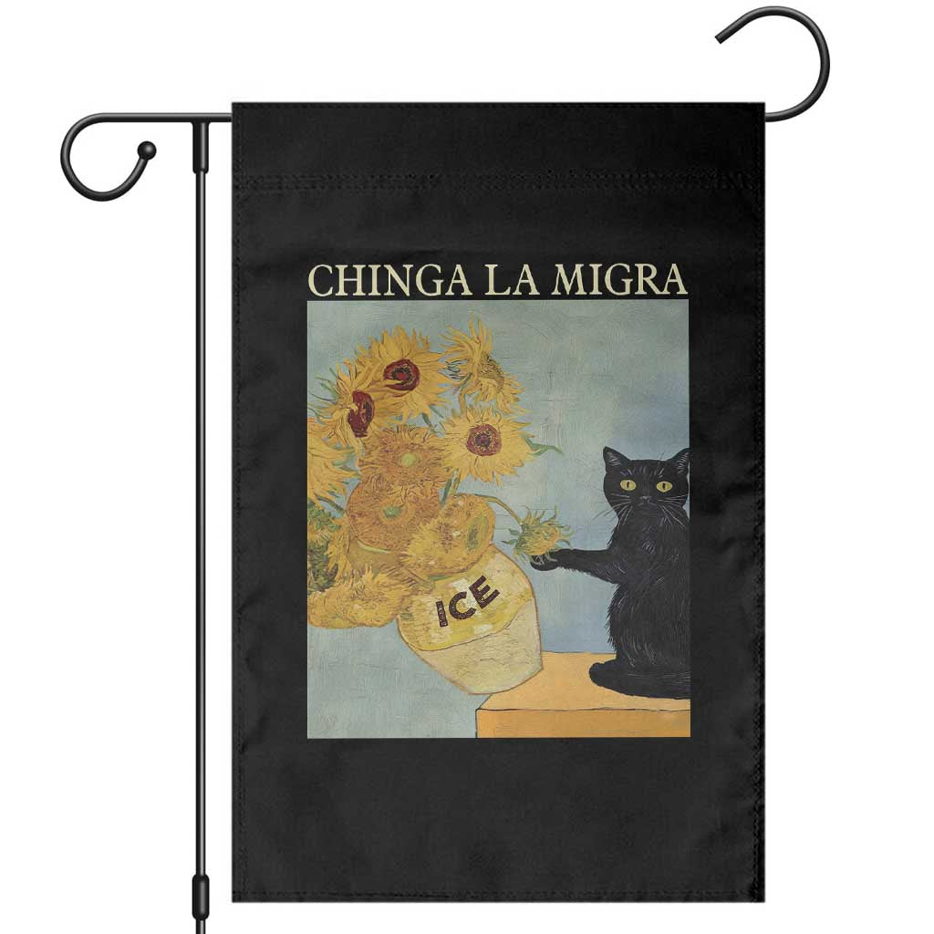Chinga la Migra Garden Flag Subtle FDT Black Cat Meme Van Gogh Art TS10 Black Print Your Wear
