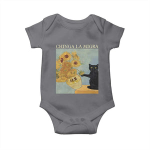 Chinga la Migra Baby Onesie Subtle FDT Black Cat Meme Van Gogh Art TS10 Charcoal Print Your Wear