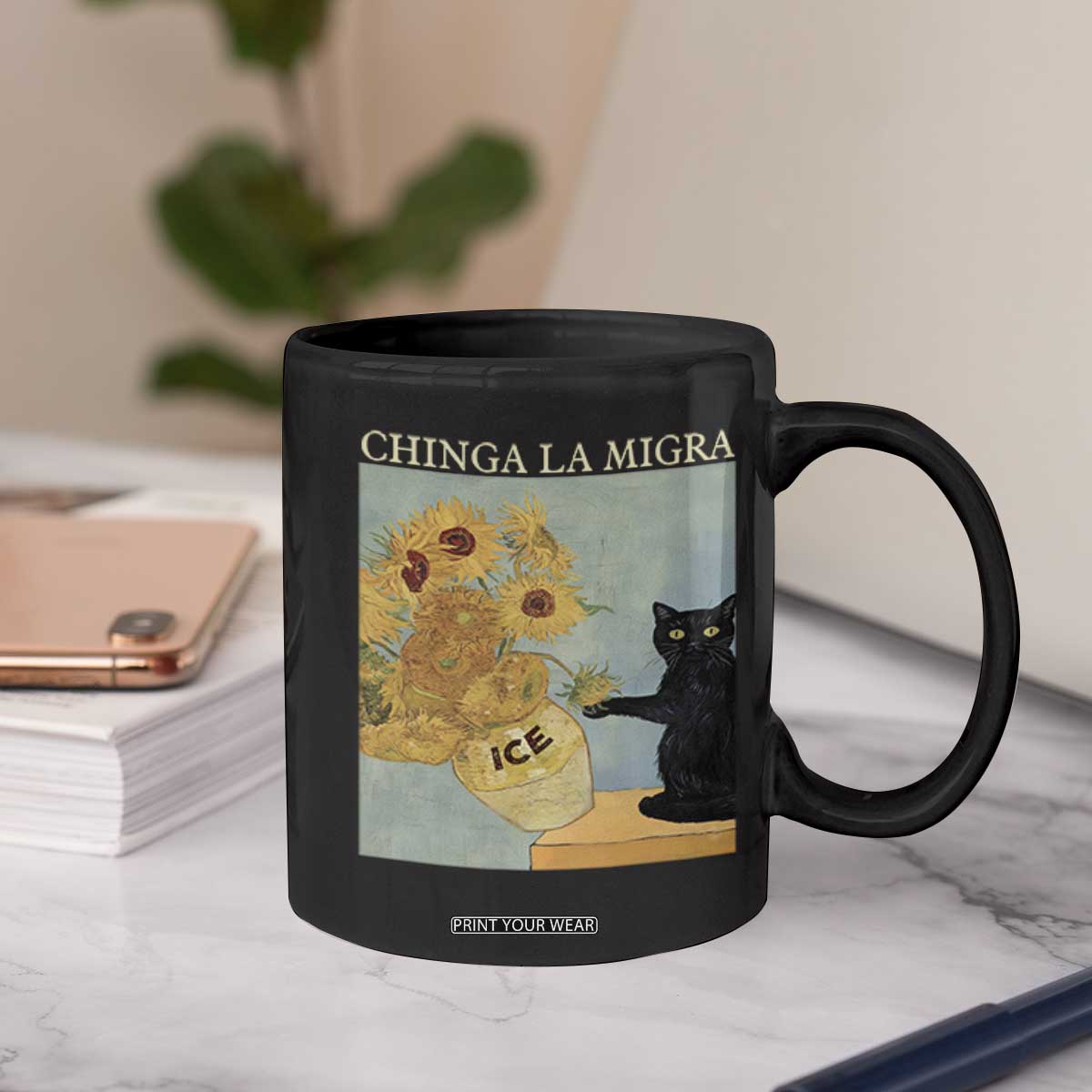 Chinga la Migra Coffee Mug Subtle FDT Black Cat Meme Van Gogh Art TS10 Print Your Wear
