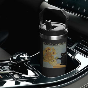 Chinga la Migra Flip Straw Tumbler Subtle FDT Black Cat Meme Van Gogh Art TS10 Print Your Wear