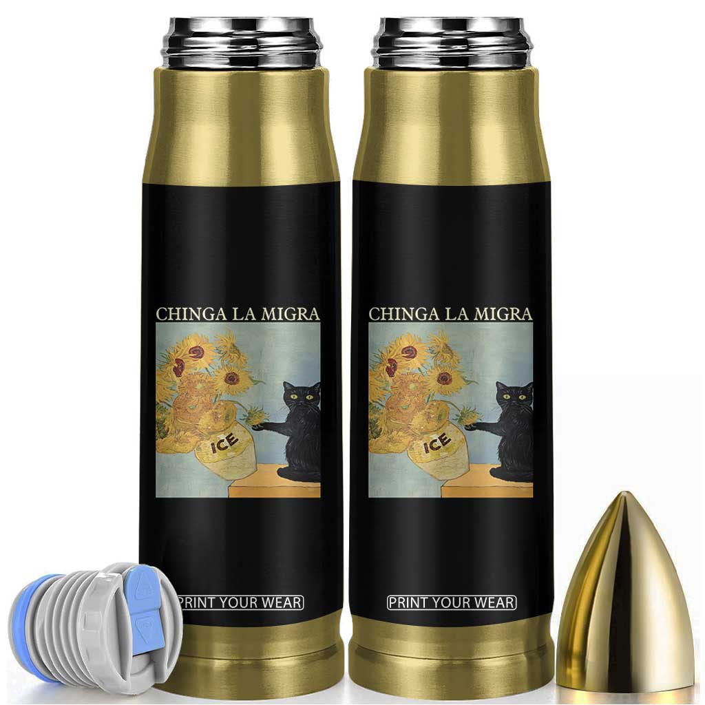 Chinga la Migra Bullet Tumbler Subtle FDT Black Cat Meme Van Gogh Art TS10 Black Print Your Wear