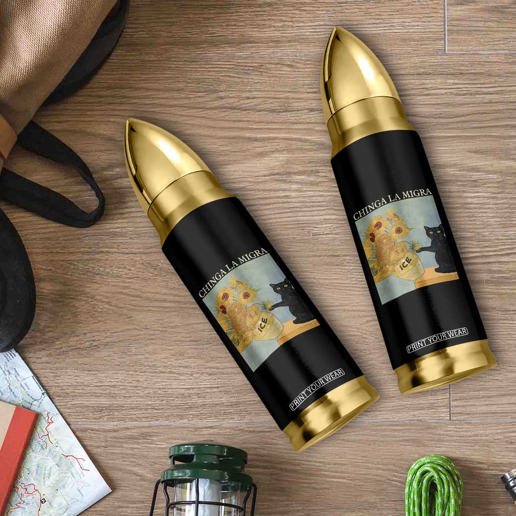 Chinga la Migra Bullet Tumbler Subtle FDT Black Cat Meme Van Gogh Art TS10 Print Your Wear