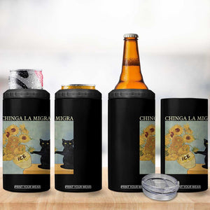 Chinga la Migra 4 in 1 Can Cooler Tumbler Subtle FDT Black Cat Meme Van Gogh Art TS10 Print Your Wear