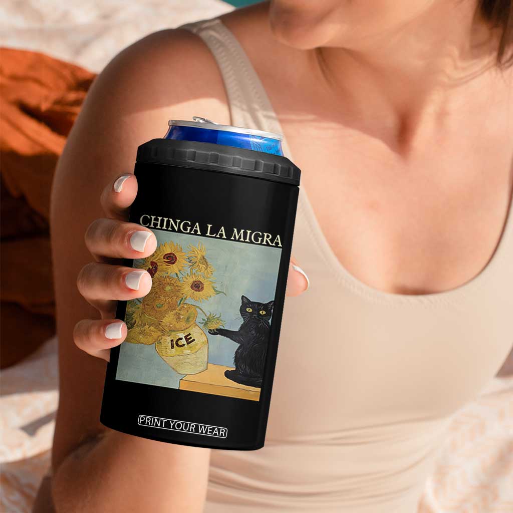 Chinga la Migra 4 in 1 Can Cooler Tumbler Subtle FDT Black Cat Meme Van Gogh Art TS10 Print Your Wear