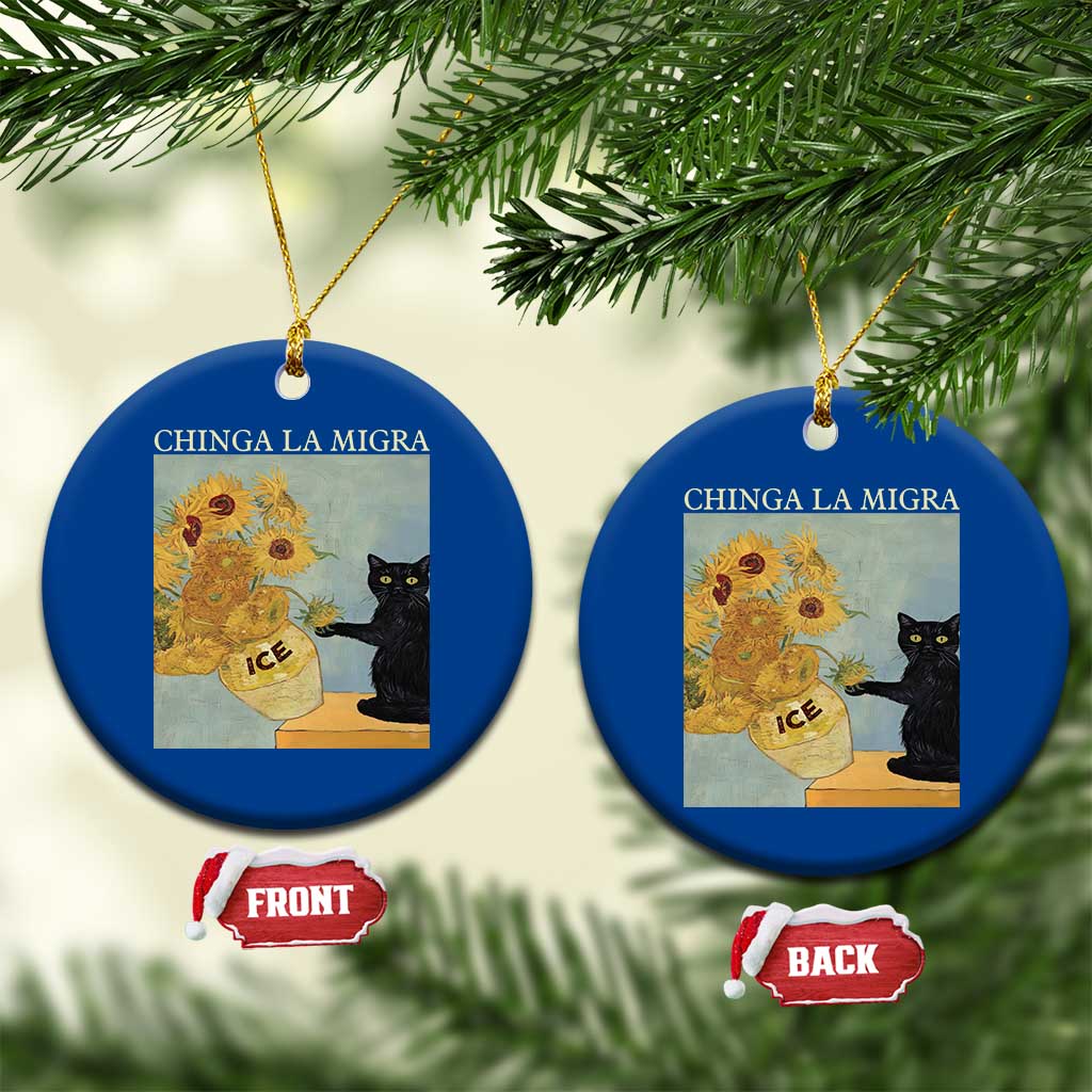 Chinga la Migra Ceramic Ornament Subtle FDT Black Cat Meme Van Gogh Art TS10 1pc Blue Print Your Wear