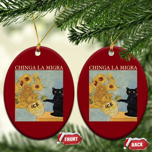 Chinga la Migra Ceramic Ornament Subtle FDT Black Cat Meme Van Gogh Art TS10 Print Your Wear