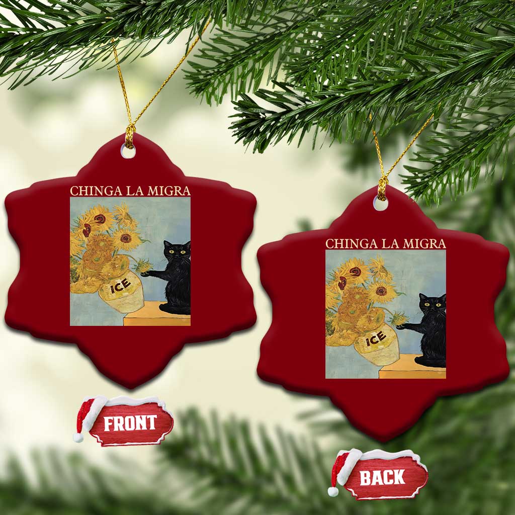 Chinga la Migra Ceramic Ornament Subtle FDT Black Cat Meme Van Gogh Art TS10 Print Your Wear