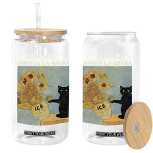 Chinga la Migra Glass Can Subtle FDT Black Cat Meme Van Gogh Art TS10 Print Your Wear