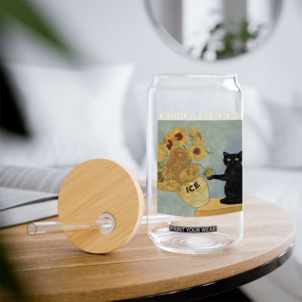 Chinga la Migra Glass Can Subtle FDT Black Cat Meme Van Gogh Art TS10 Print Your Wear