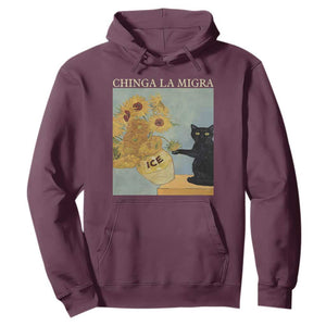 Chinga la Migra Hoodie Subtle FDT Black Cat Meme Van Gogh Art TS10 Maroon Print Your Wear