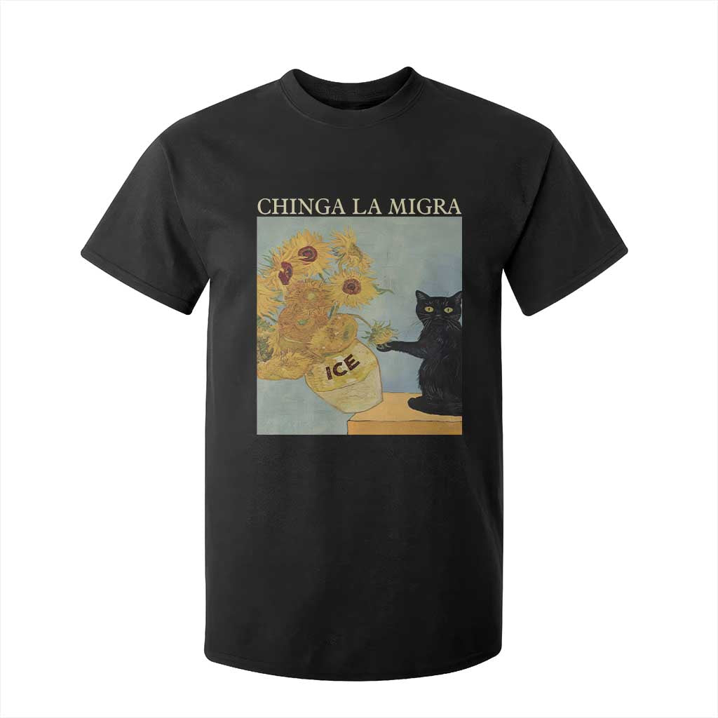 Chinga la Migra T Shirt For Kid Subtle FDT Black Cat Meme Van Gogh Art TS10 Black Print Your Wear
