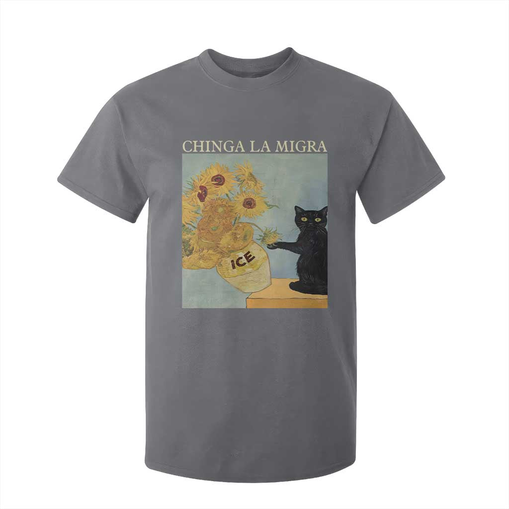 Chinga la Migra T Shirt For Kid Subtle FDT Black Cat Meme Van Gogh Art TS10 Charcoal Print Your Wear
