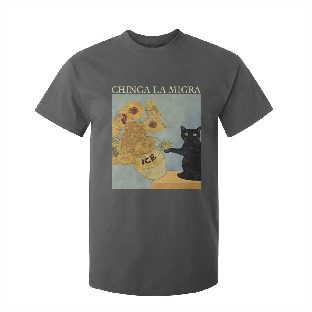 Chinga la Migra T Shirt For Kid Subtle FDT Black Cat Meme Van Gogh Art TS10 Dark Heather Print Your Wear